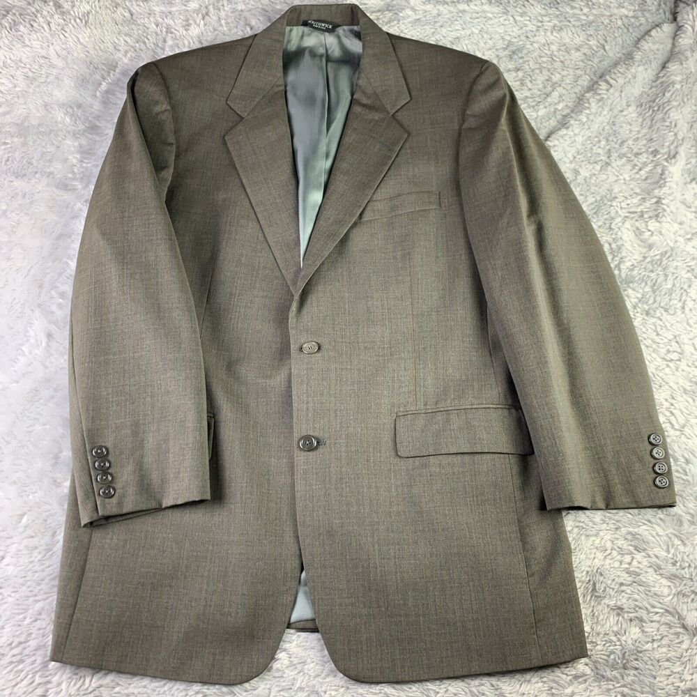 Southwick Sport Coat Mens 43 Tall Brown Pinstripes 2 Button Single Vent Made USA